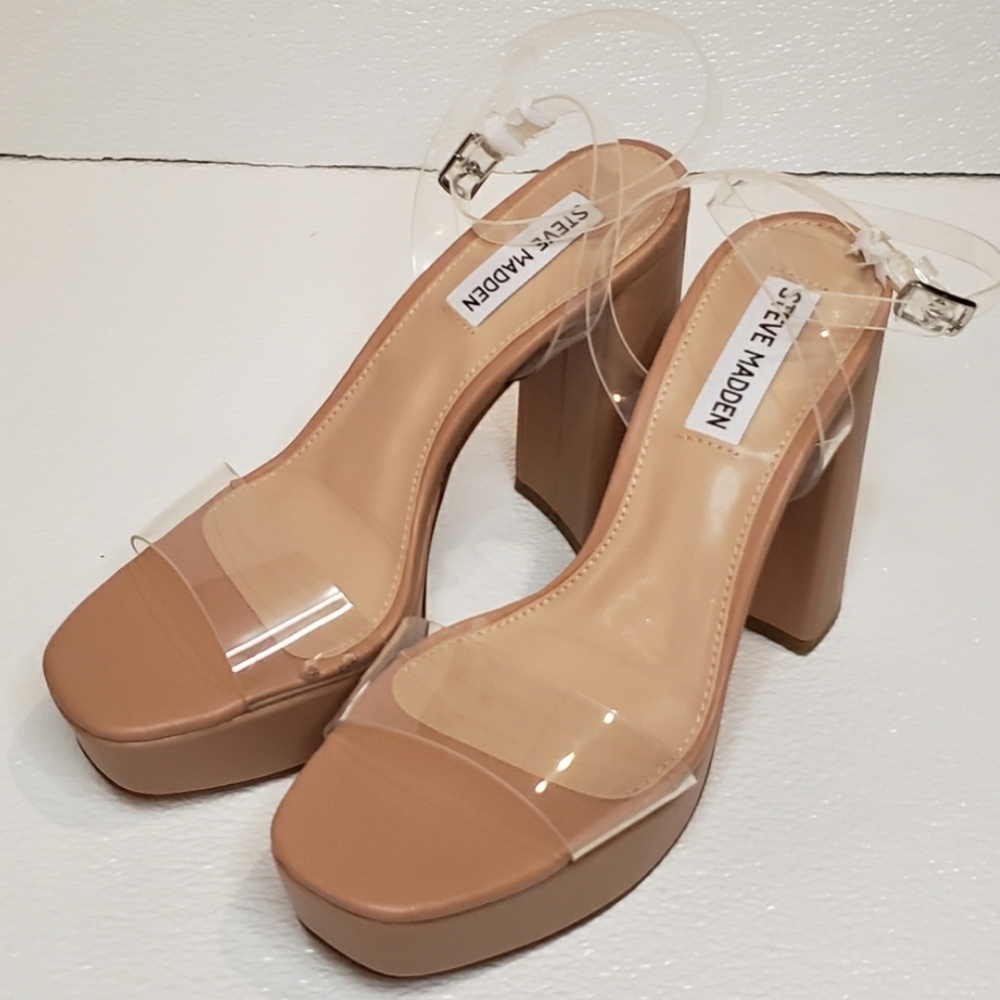 Steve Madden NWOT Lessa Clear platform Sandal